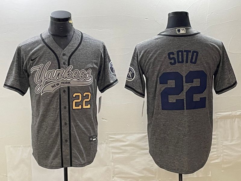 Men New York Yankees #22 Soto Grey Nike Game MLB Jersey style 2